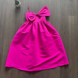 Sachin + Babi Hot Pink Midi Dress with Oversized Bow